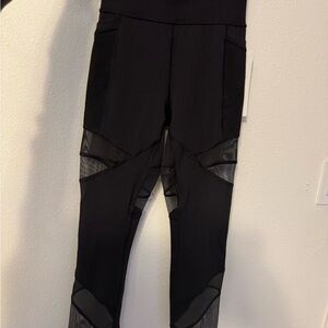 lululemon athletica Black Leggings with Mesh Detail